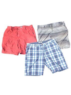 Mens Shorts Bundle 3 Pairs*40 Flag & Anthem Blue Plaid, 40 Rust Izod,38 Retrofit